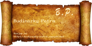 Budinszky Petra névjegykártya