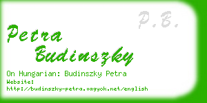petra budinszky business card